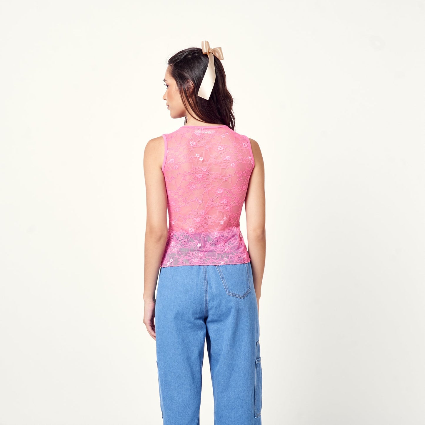 Blusa Encaje Fucsia