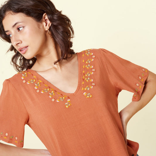 Blusa Enza Terracota