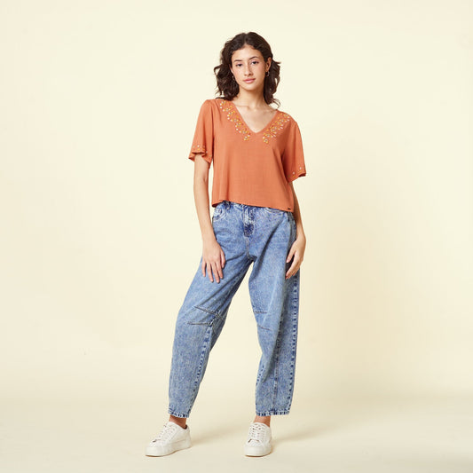 Blusa Enza Terracota