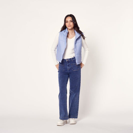 Chaleco Revers Celeste