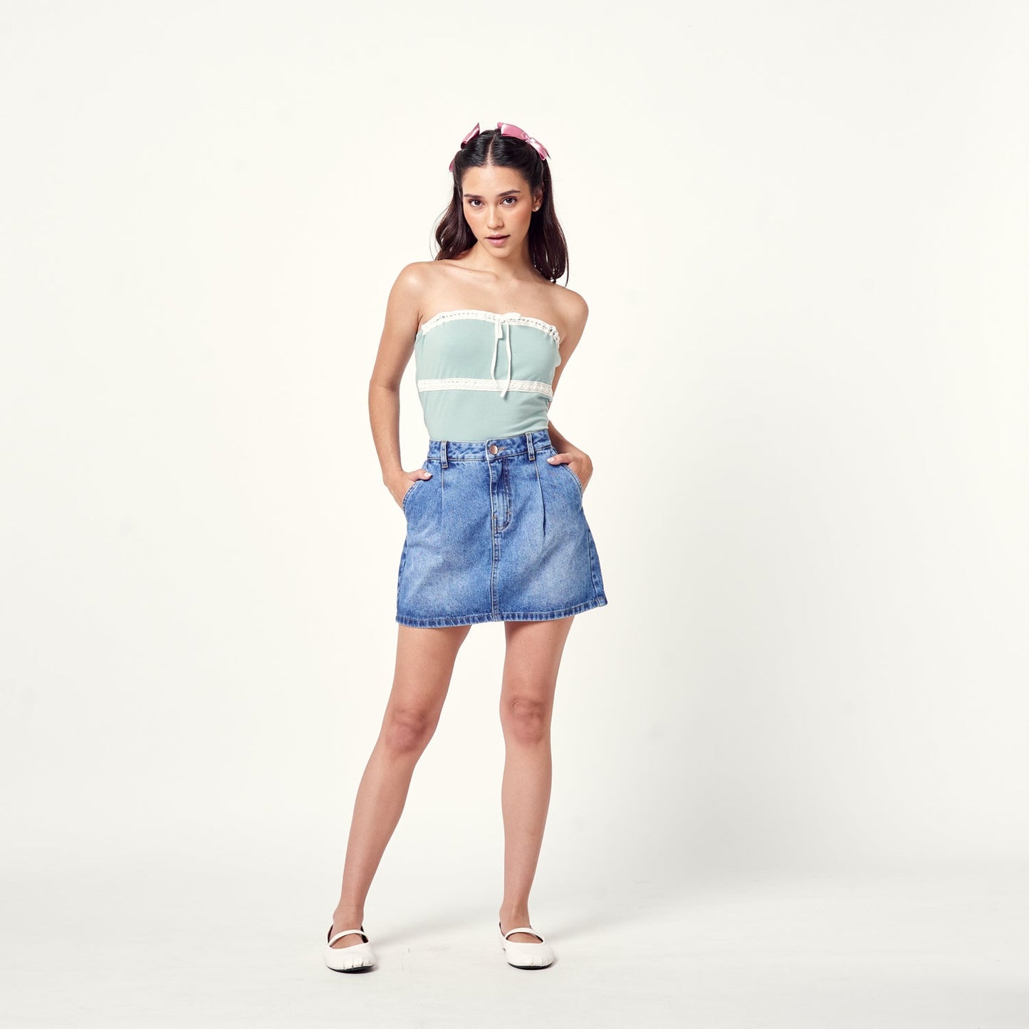 Falda Pliegue Azul