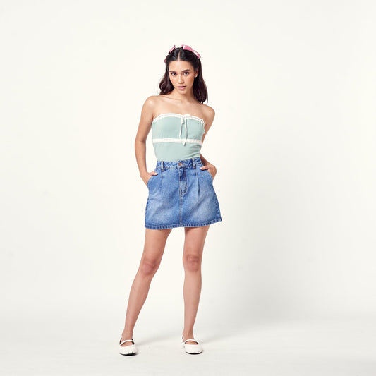 Falda Pliegue Azul