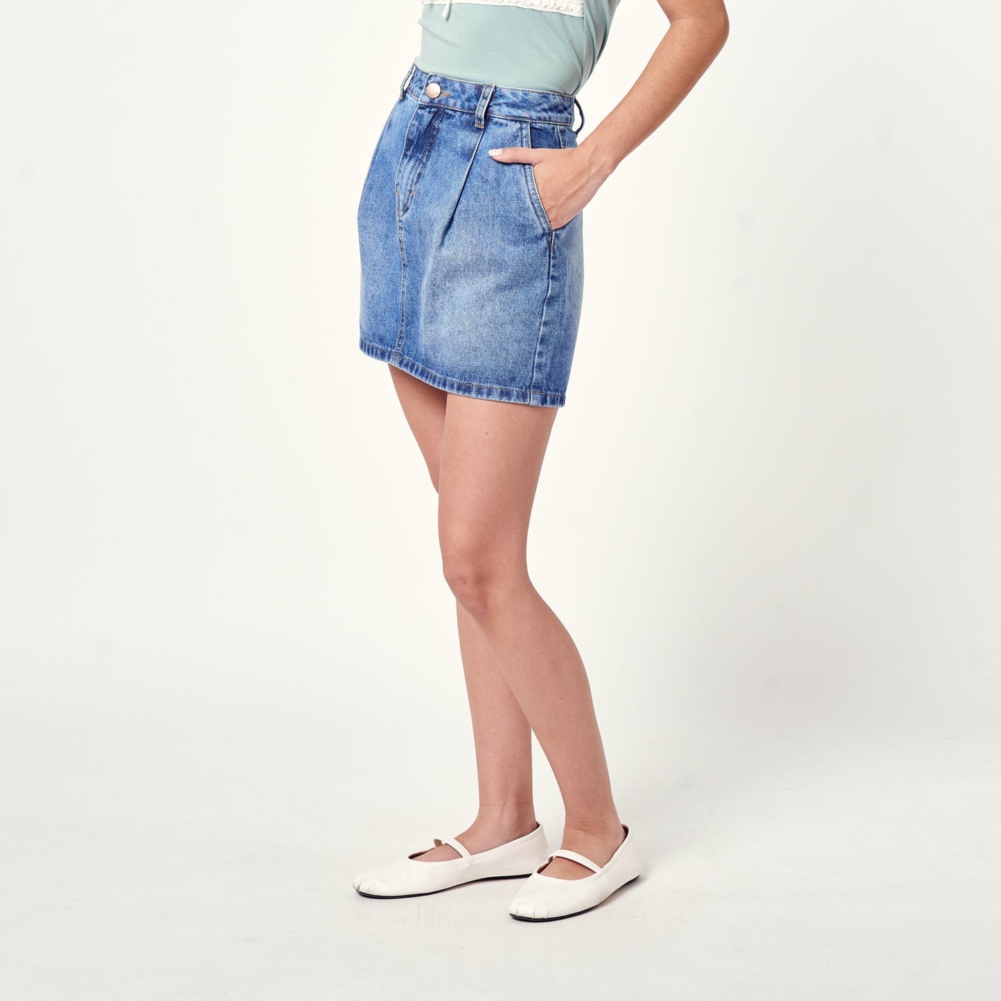 Falda Pliegue Azul