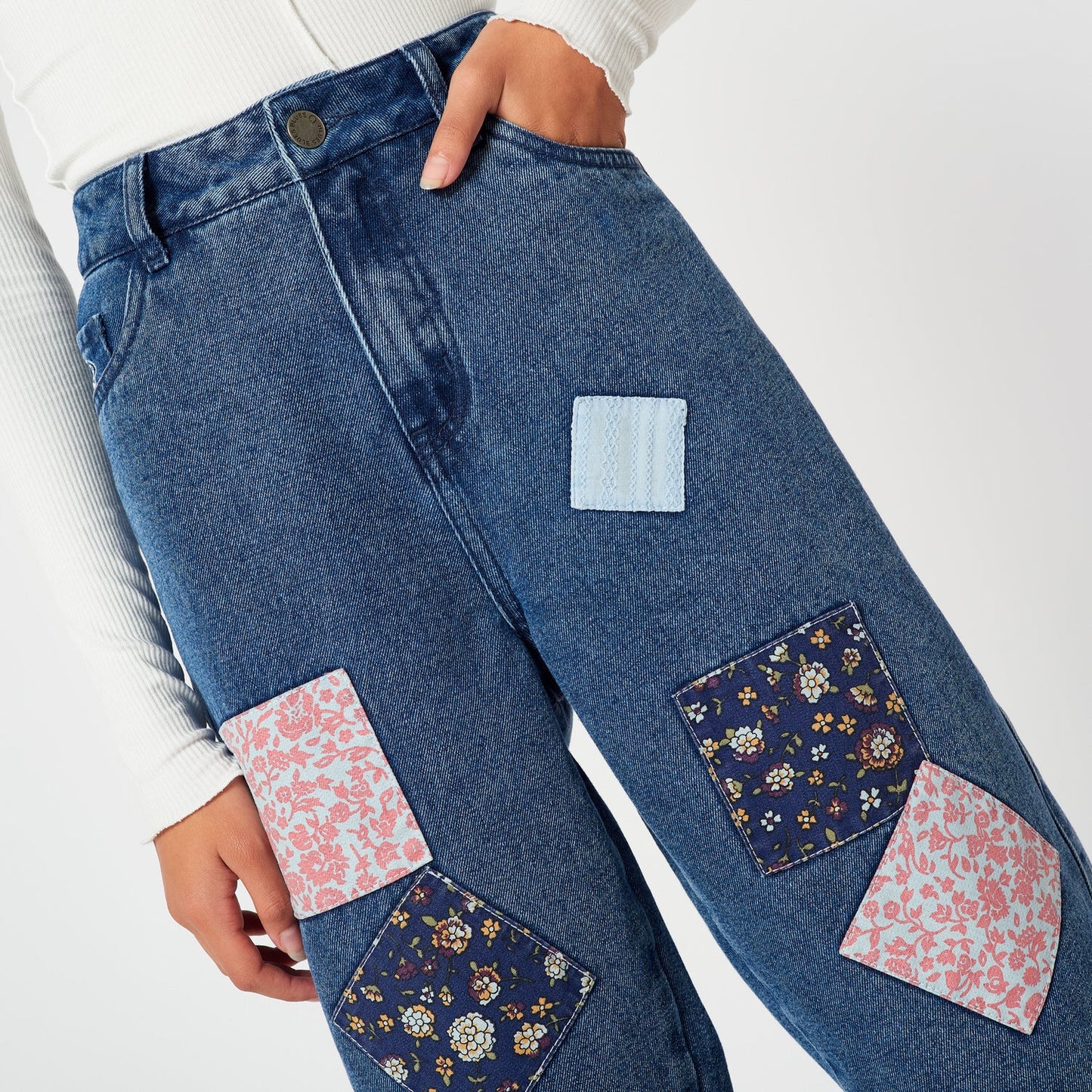 Jean Floral Azul