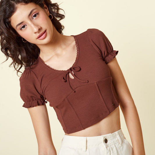 Polo Corset Marron
