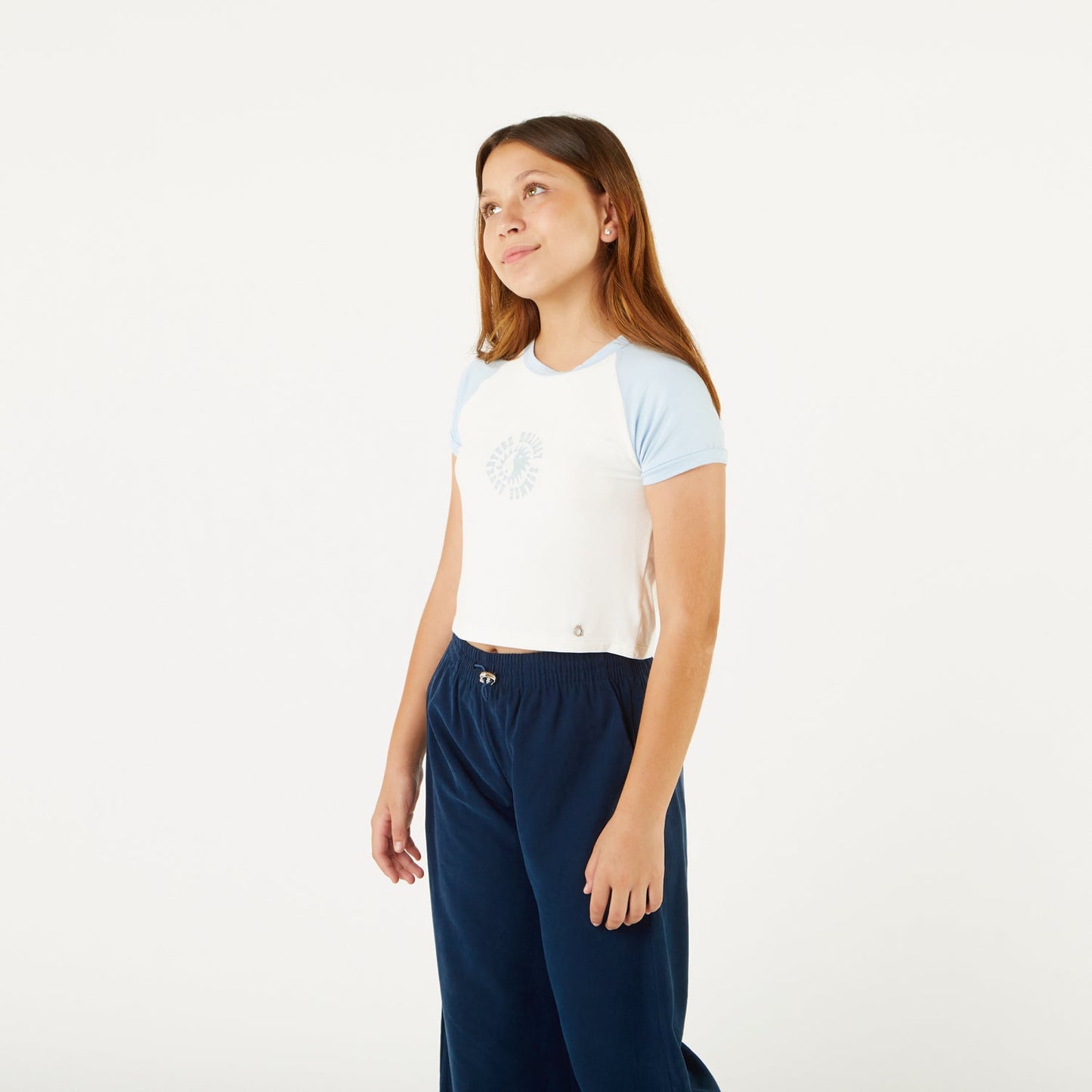 Polo Crop Celeste