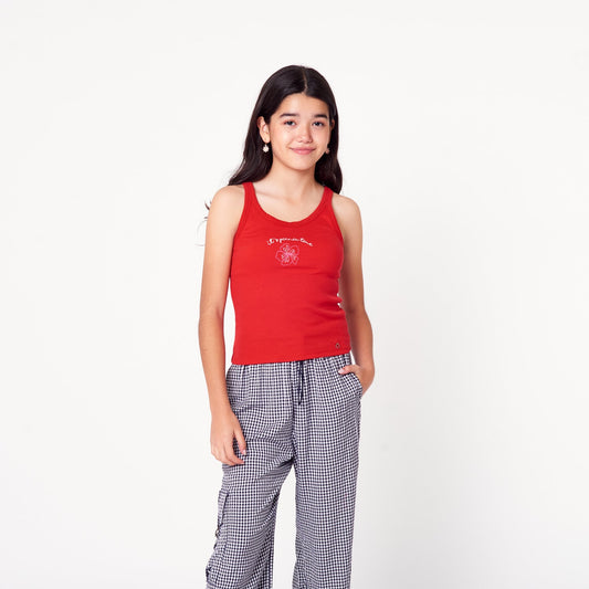 Polo Tank Rib Rojo